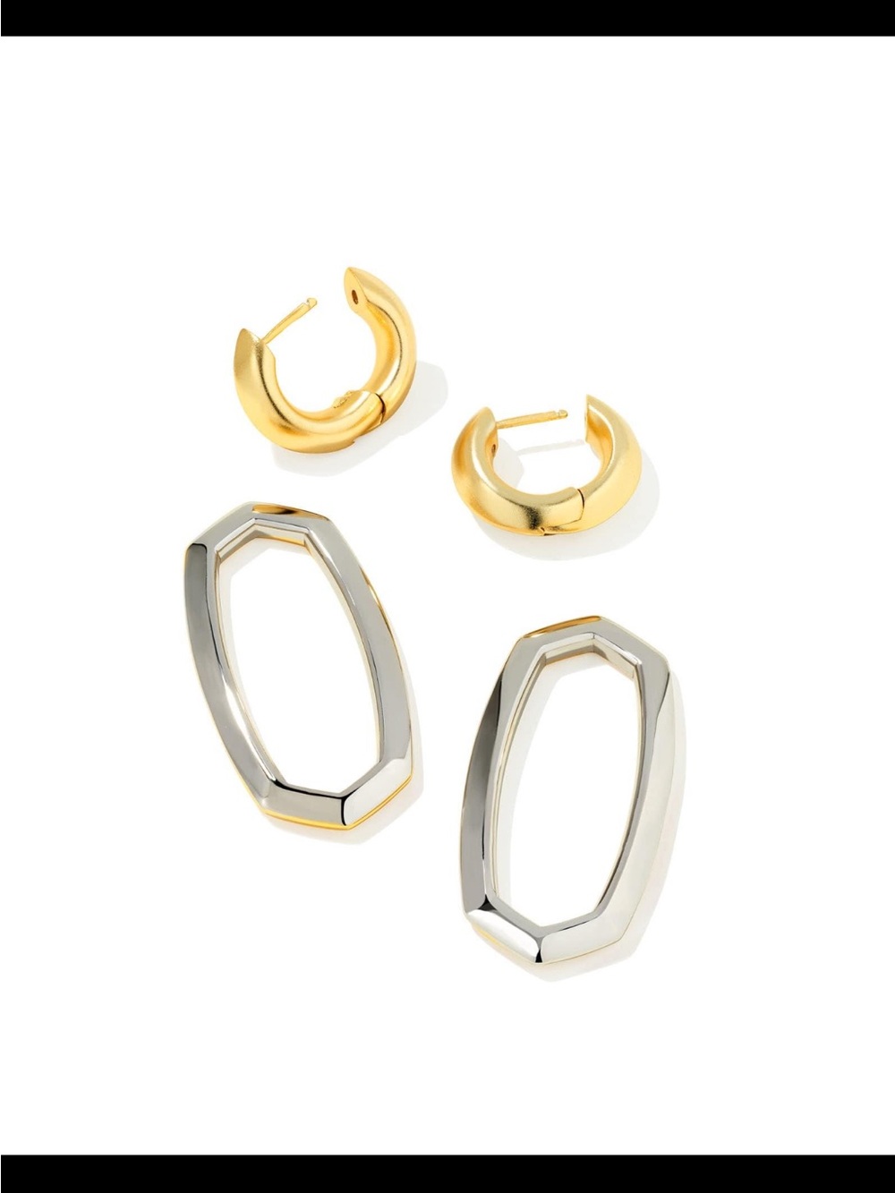 Kendra Scott Mixed Metal Hoop Earring Set in Gold and Silver